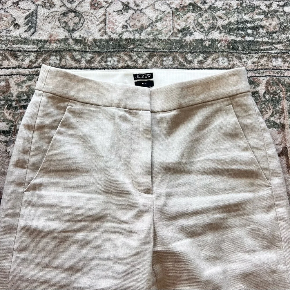 J.Crew Kate Straight Leg Linen Four-Season Stretch Pant- Size 0/2